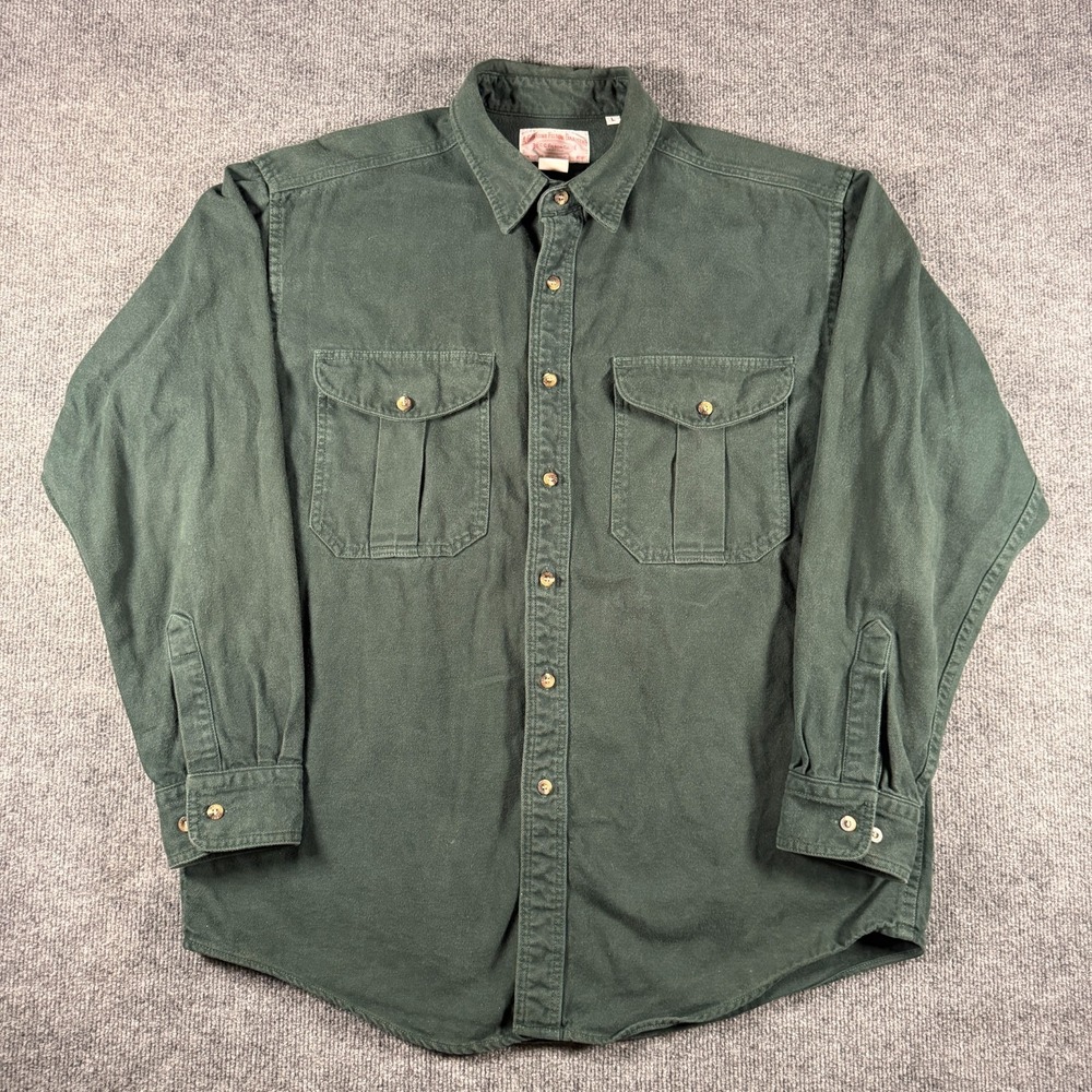 Filson Alaska Guide Shirt 850 Large Green Y2K Vintage Heavy Flannel Made in USA